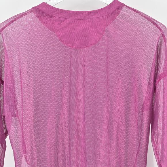 LUCKY IN LOVE Womens Goddess Mesh Top Size XS‎ Passion Pink Sheer Layering Shirt - Picture 10 of 11